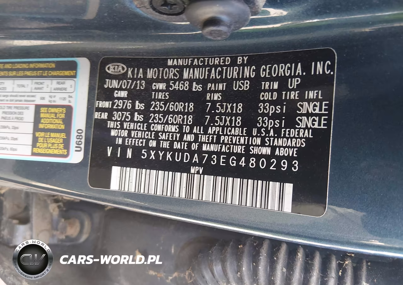 2014 Kia Sorento Ex V6 VIN:5XYKUDA73EG480293 - 9