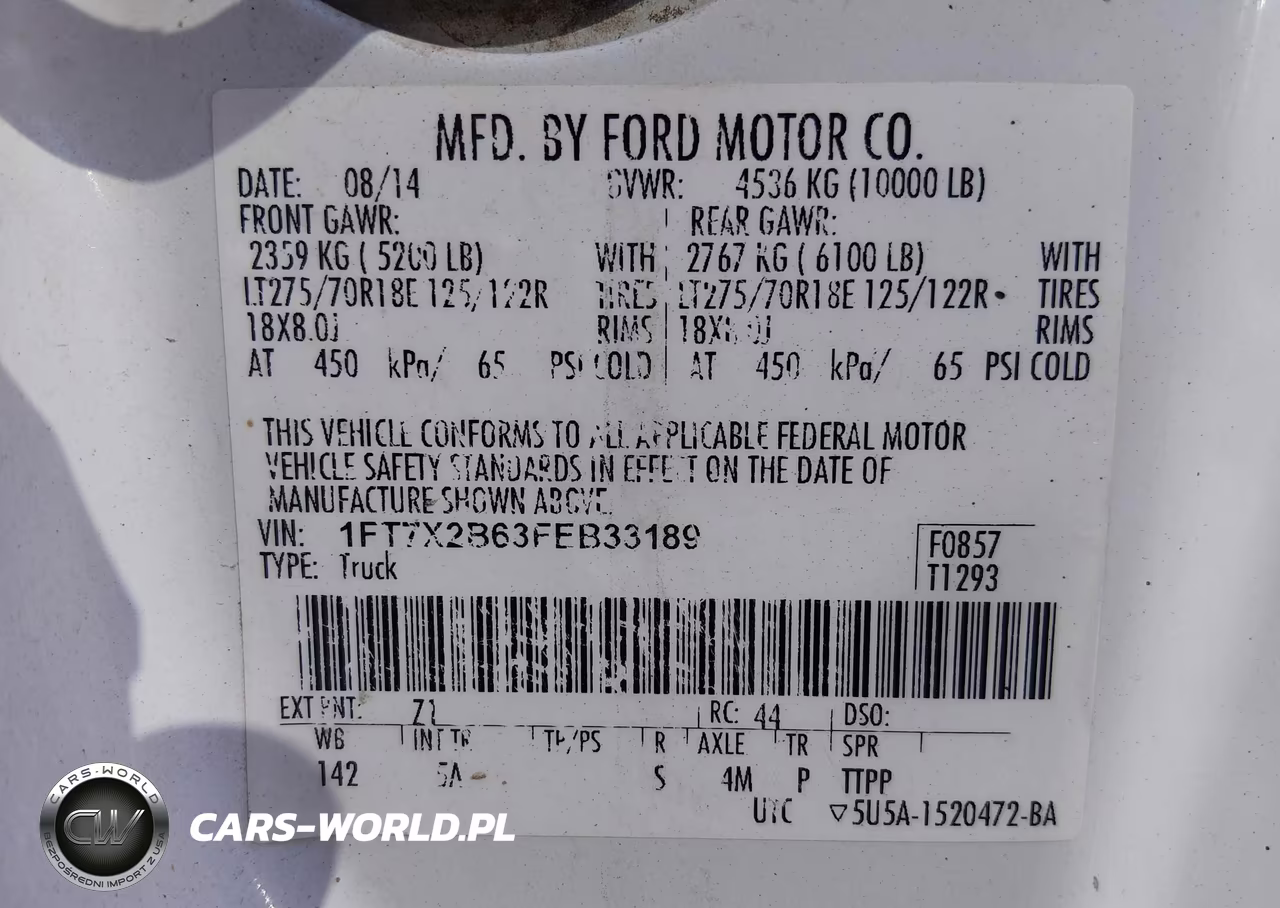 2015 Ford F-250 Lariat VIN:1FT7X2B63FEB33189 - 9