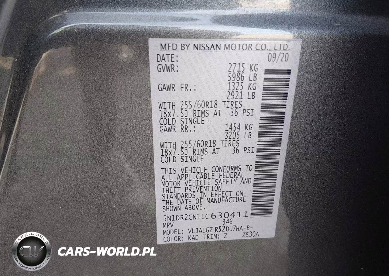 2020 Nissan Pathfinder Sl 2Wd VIN:5N1DR2CN1LC630411 - 9