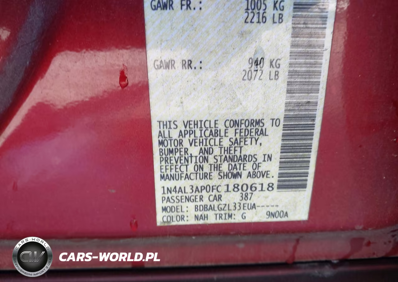 2015 Nissan Altima 2.5-2.5 S-2.5 Sl-2.5 Sv VIN:1N4AL3AP0FC180618 - 9