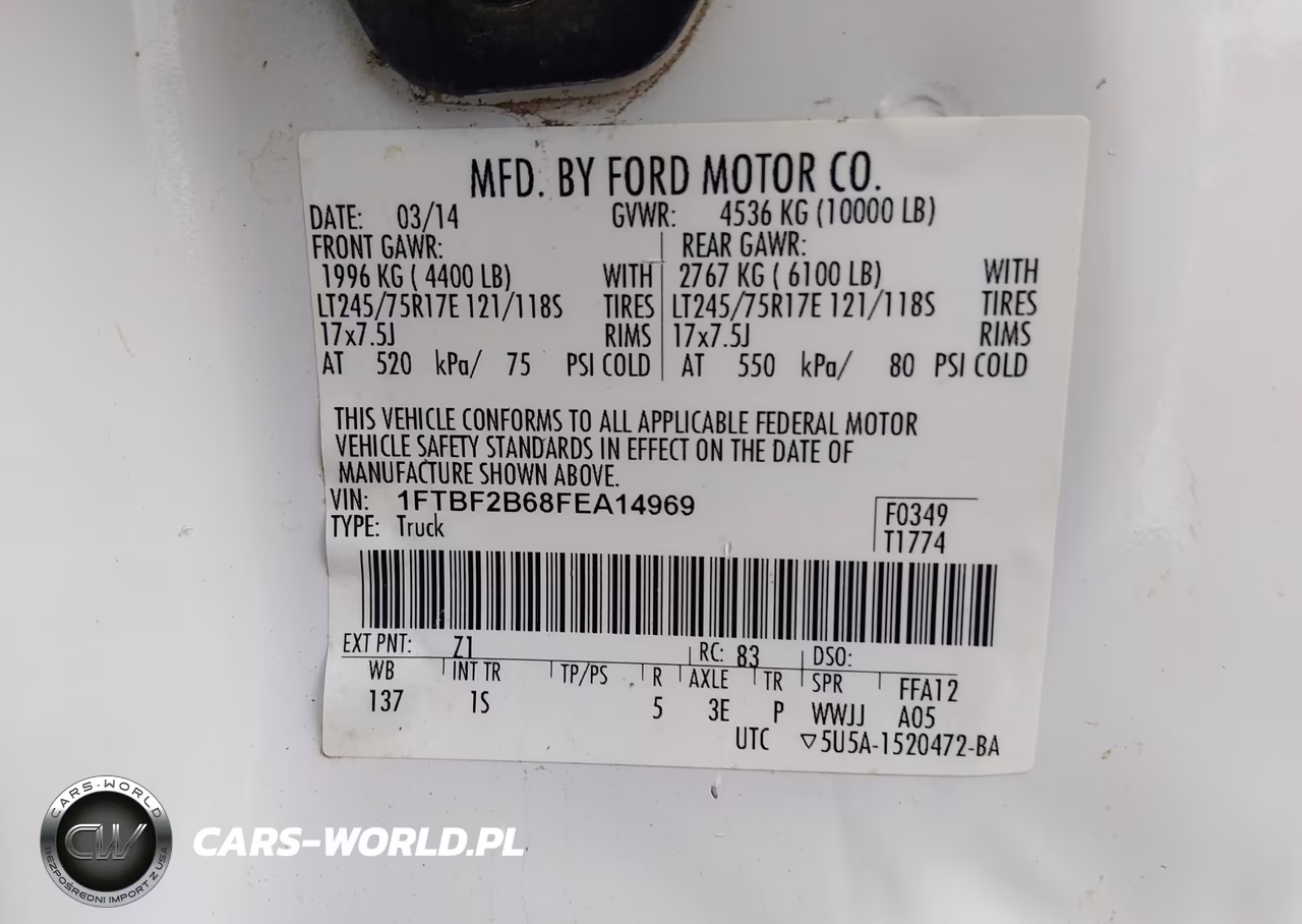 2015 Ford F-250 Xl VIN:1FTBF2B68FEA14969 - 9