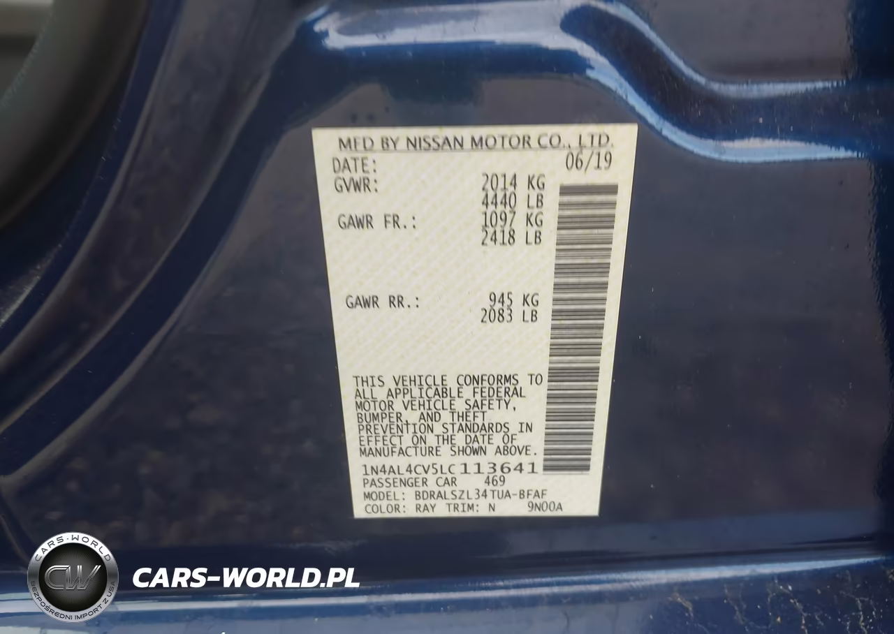 2020 Nissan Altima Sr Vc-Turbo Fwd VIN:1N4AL4CV5LC113641 - 9