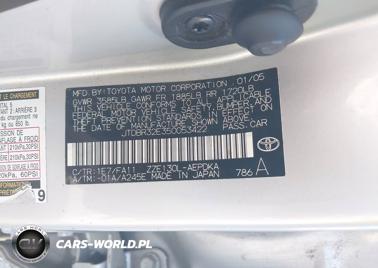2005 Toyota Corolla Ce VIN:JTDBR32E350053422 - 9