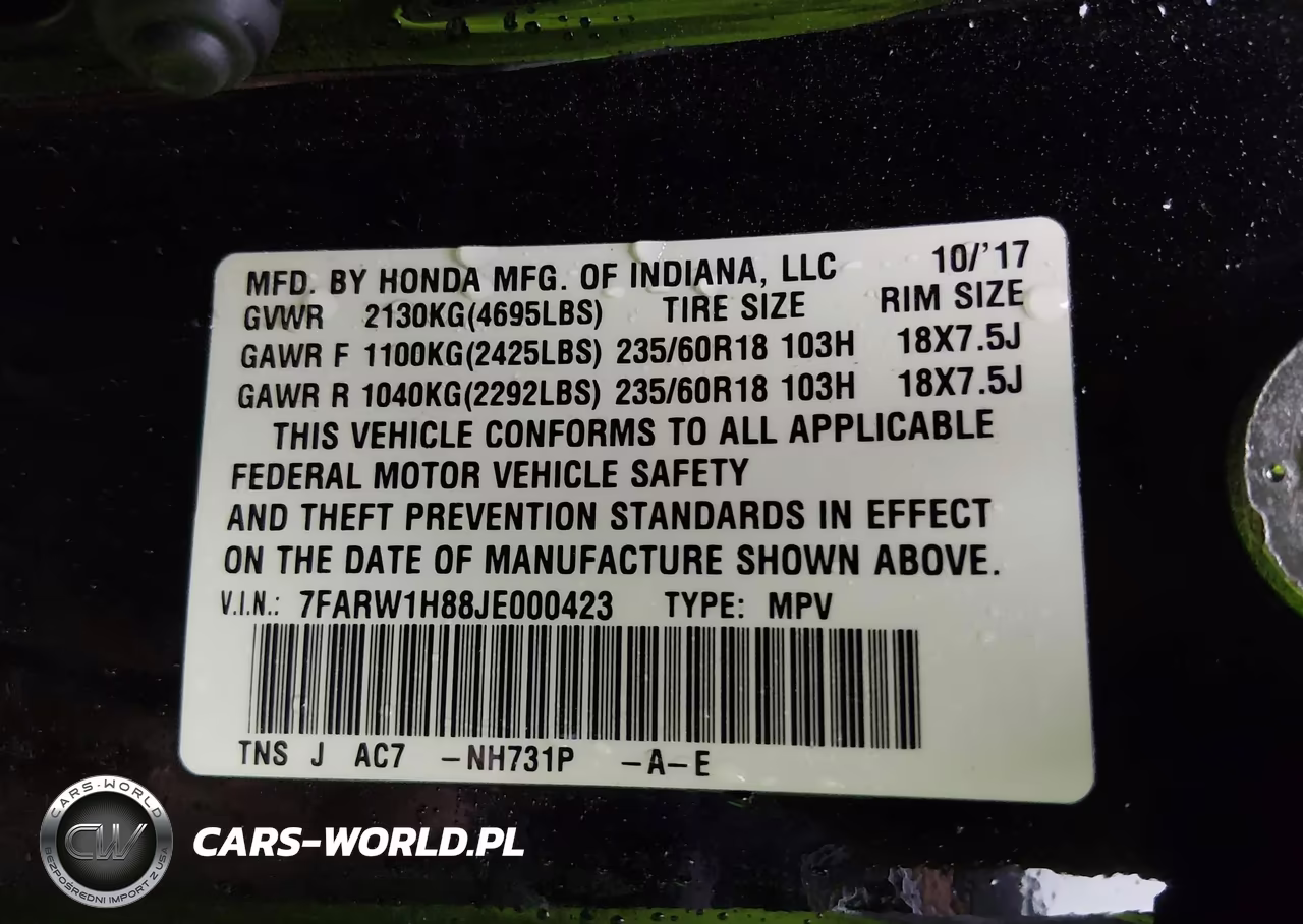 2018 Honda Cr-V Ex-L-Ex-L Navi VIN:7FARW1H88JE000423 - 9