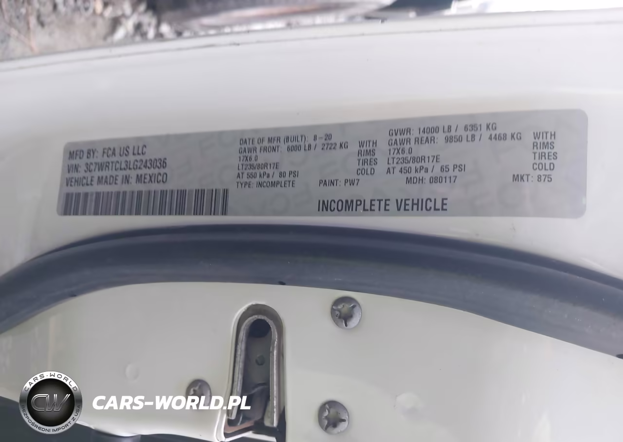 2020 Ram 3500 Chassis Tradesman-Slt-Laramie-Limited VIN:3C7WRTCL3LG243036 - 9