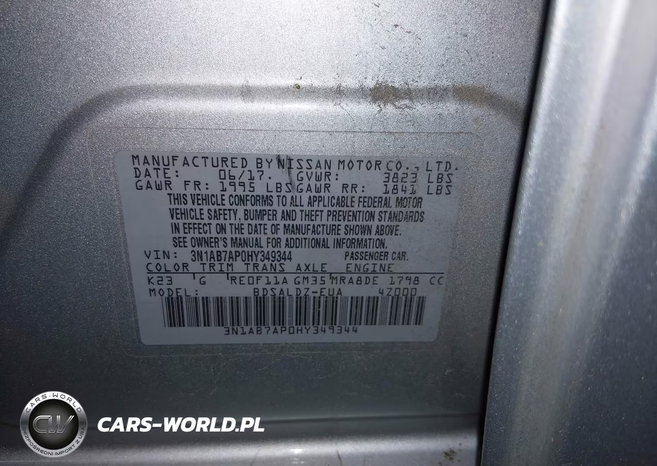2017 Nissan Sentra Sv VIN:3N1AB7AP0HY349344 - 9