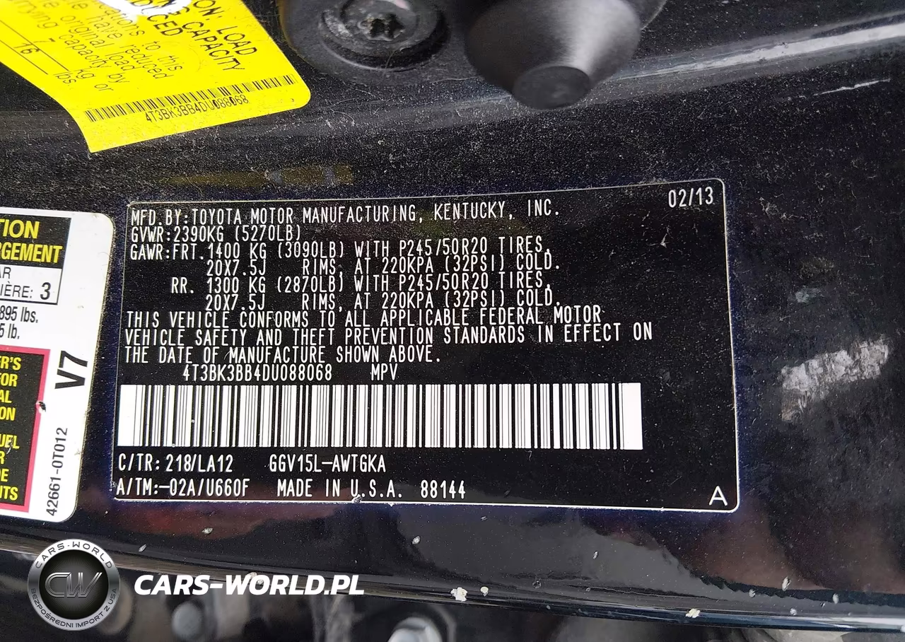 2013 Toyota Venza Xle V6 VIN:4T3BK3BB4DU088068 - 9
