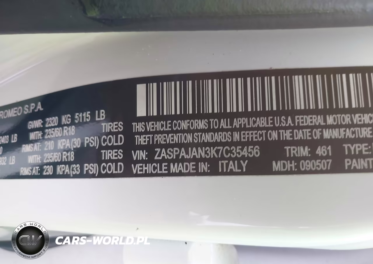 2019 Alfa Romeo Stelvio Rwd VIN:ZASPAJAN3K7C35456 - 9
