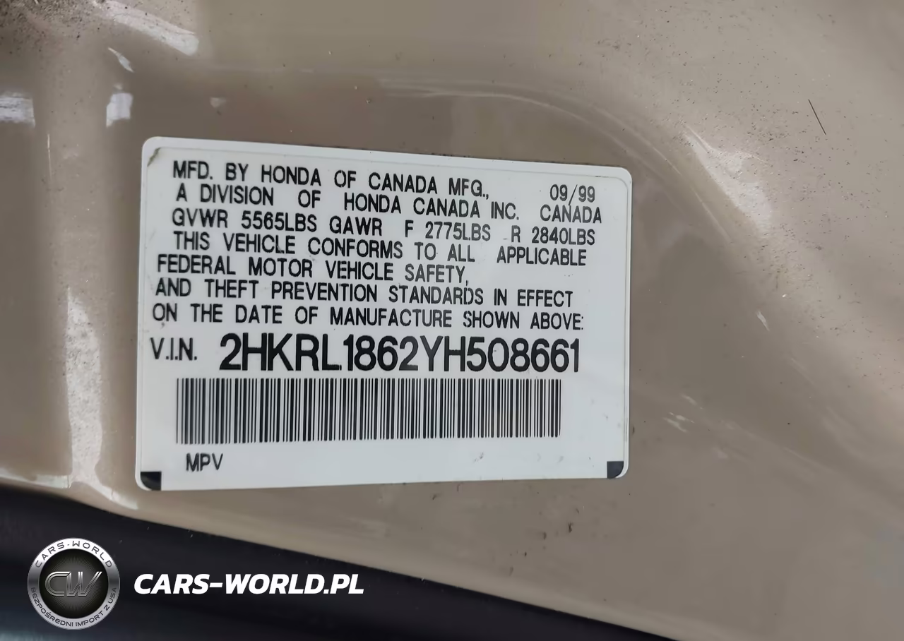 2000 Honda Odyssey Ex VIN:2HKRL1862YH508661 - 9
