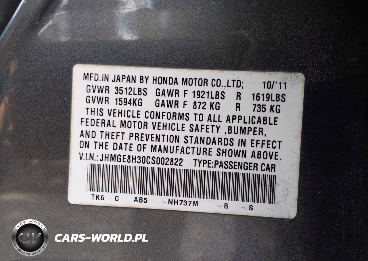 2012 Honda Fit VIN:JHMGE8H30CS002822 - 9
