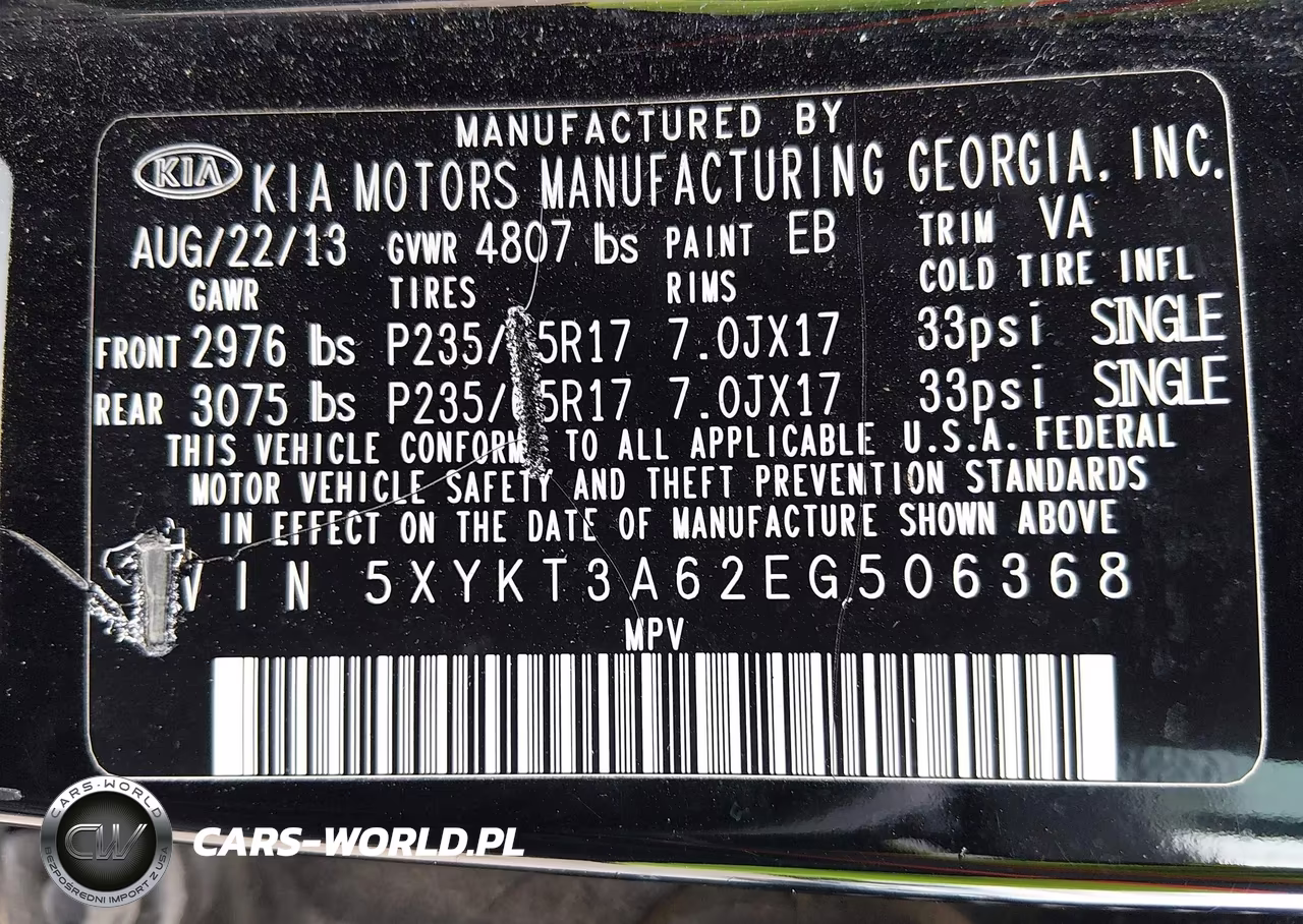 2014 Kia Sorento Lx VIN:5XYKT3A62EG506368 - 9