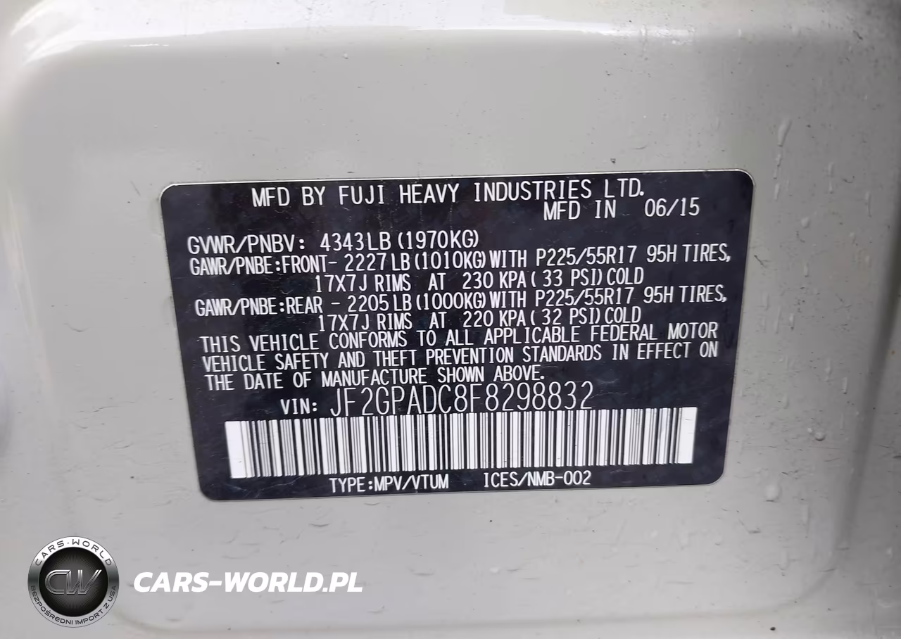2015 Subaru Xv Crosstrek 2.0I Premium VIN:JF2GPADC8F8298832 - 9