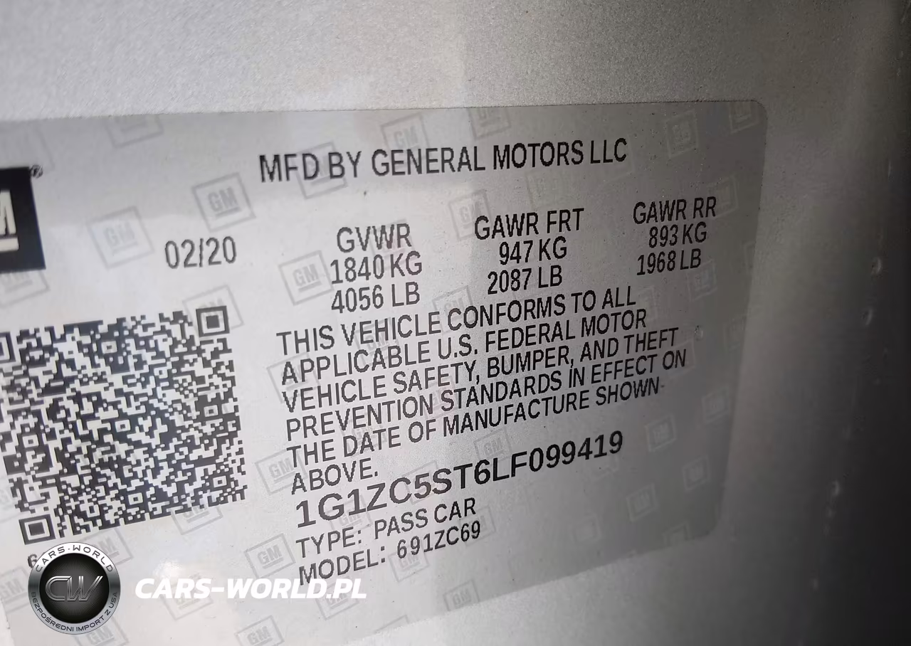 2020 Chevrolet Malibu Fwd 1Fl VIN:1G1ZC5ST6LF099419 - 9