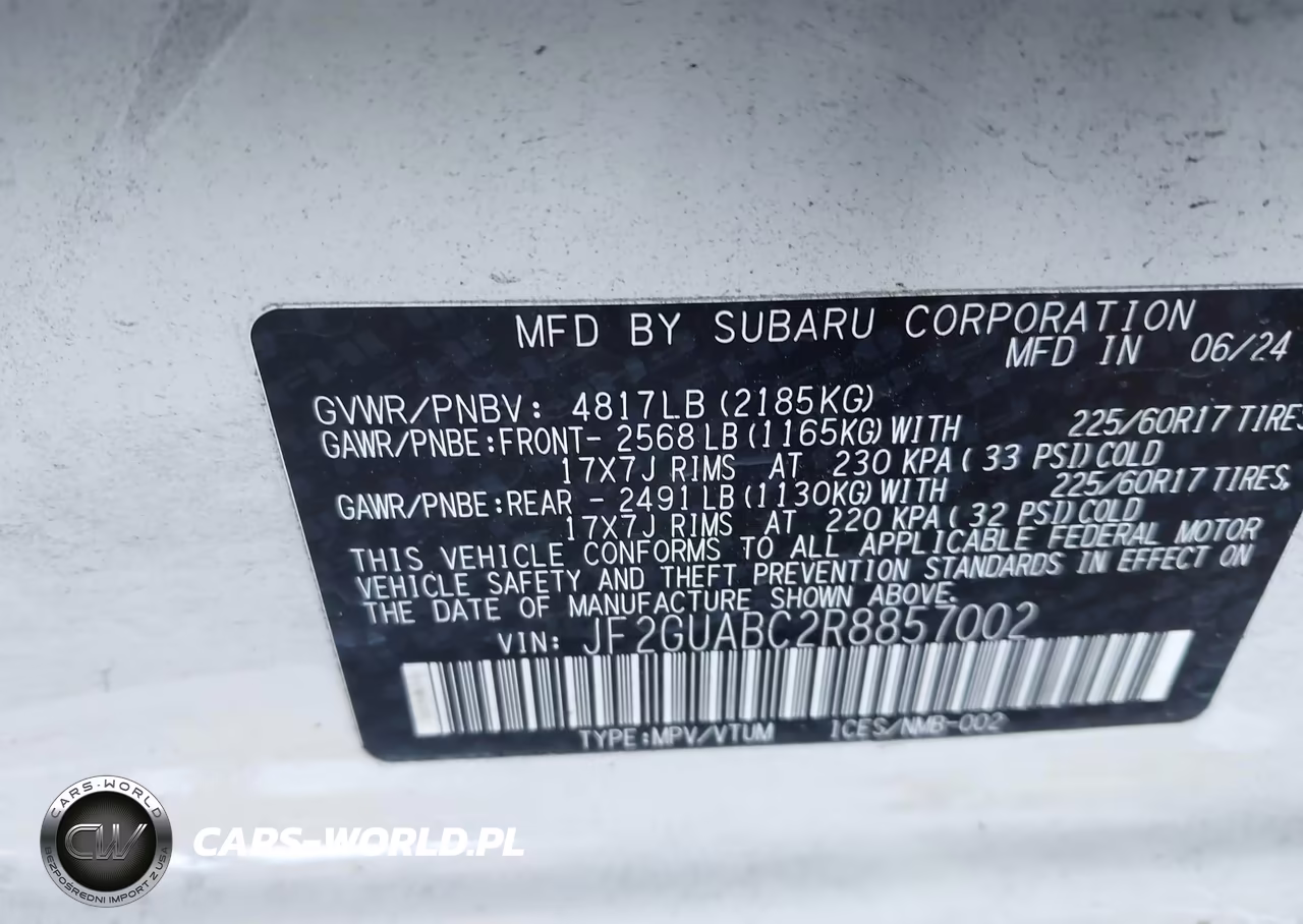 2024 Subaru Crosstrek VIN:JF2GUABC2R8857002 - 9