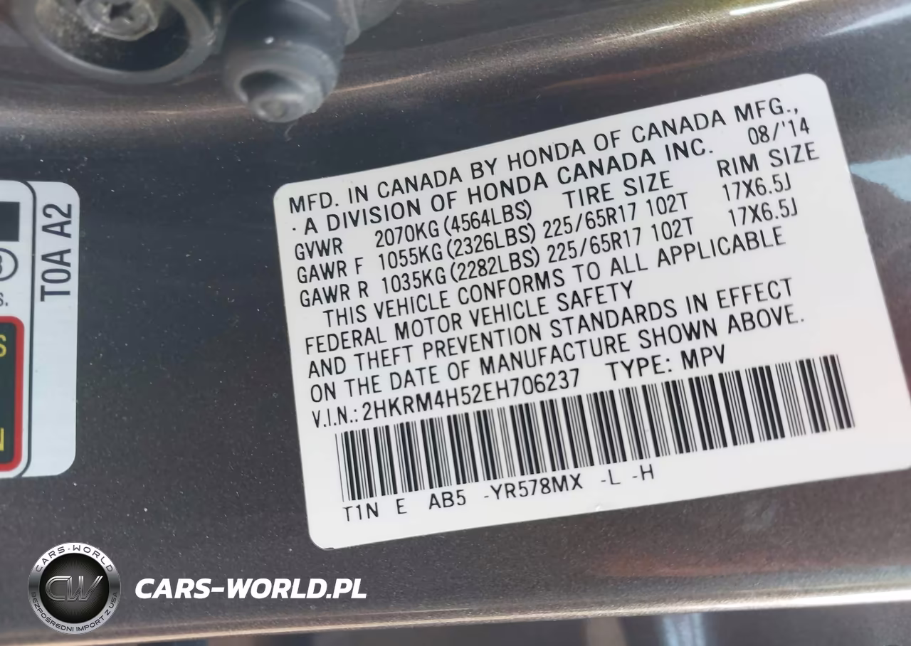 2014 Honda Cr-V Ex VIN:2HKRM4H52EH706237 - 9