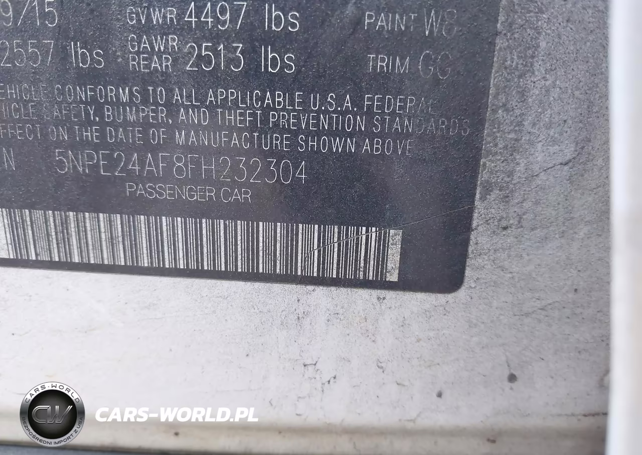 2015 Hyundai Sonata Se VIN:5NPE24AF8FH232304 - 9