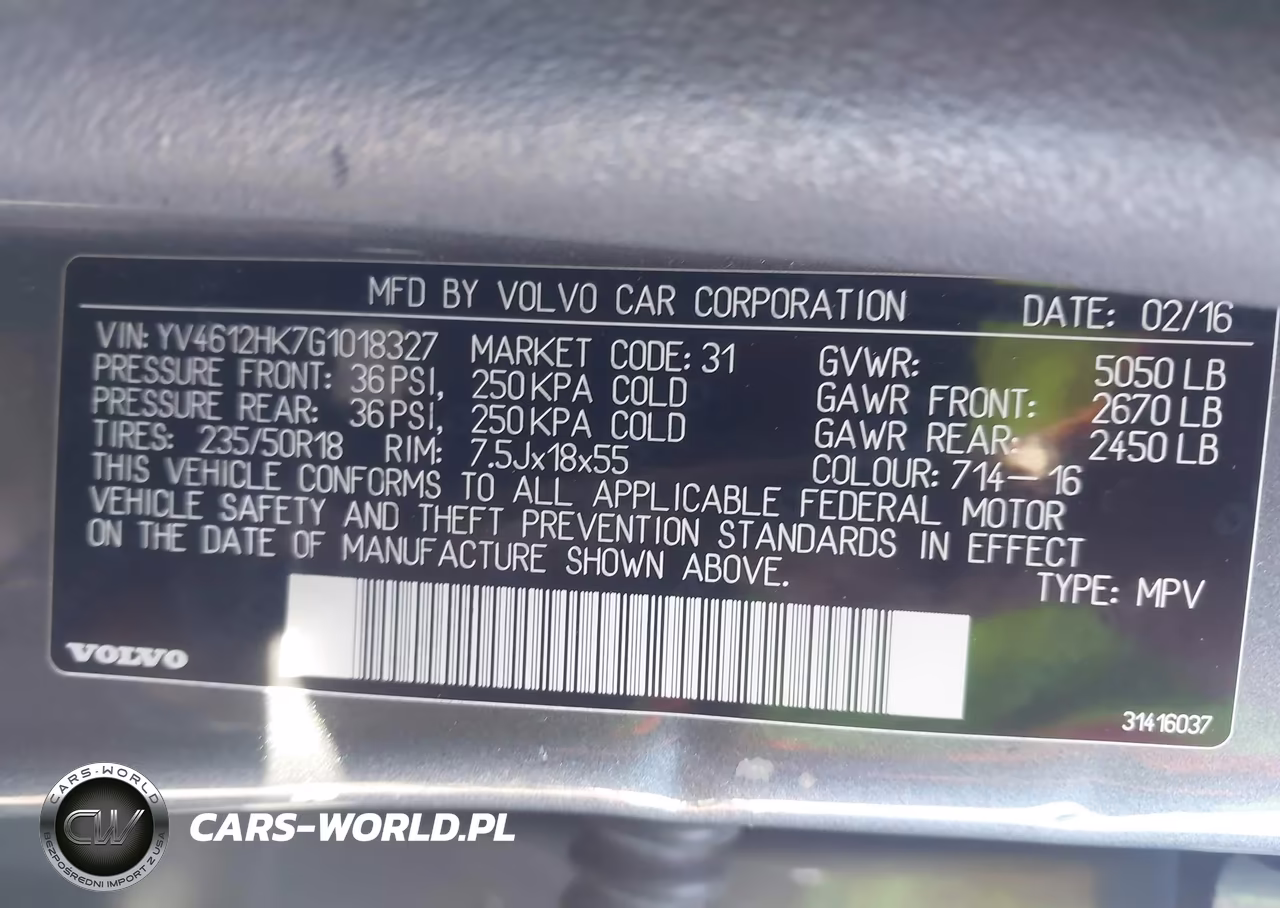 2016 Volvo V60 Cross Country T5 VIN:YV4612HK7G1018327 - 9