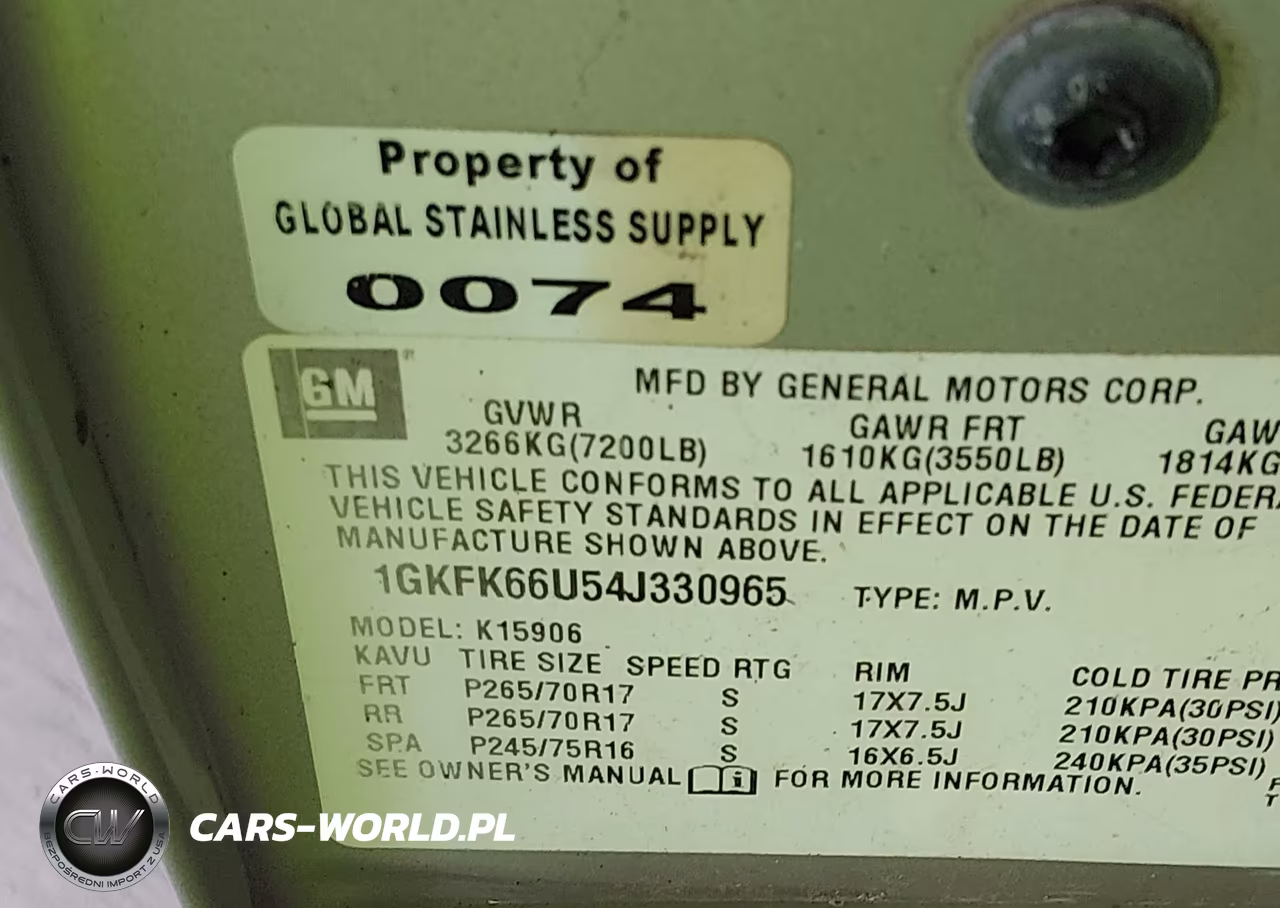 2004 GMC Yukon VIN:1GKFK66U54J330965 - 9