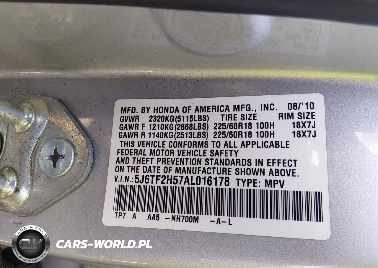 2010 Honda Accord Crosstour Ex-L VIN:5J6TF2H57AL016178 - 9