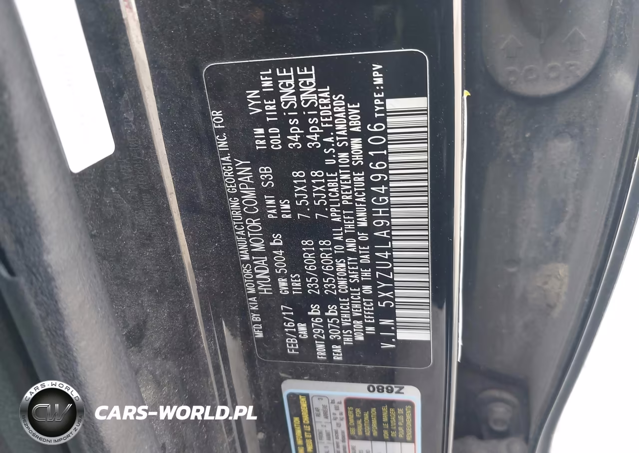 2017 Hyundai Santa Fe Sport 2.0T VIN:5XYZU4LA9HG496106 - 9