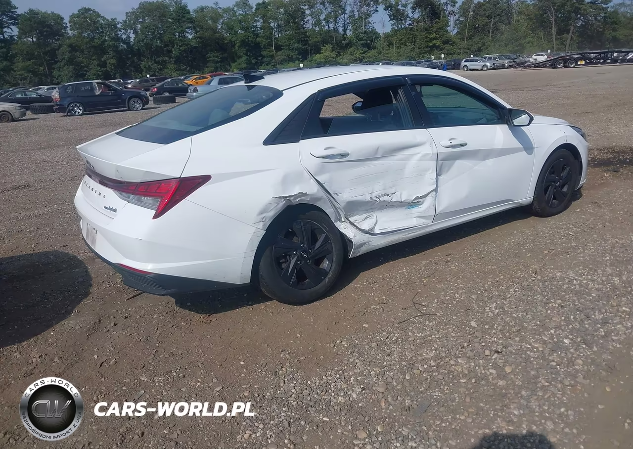 2021 Hyundai Elantra Hybrid Blue VIN:KMHLM4AJ7MU008218 - 4