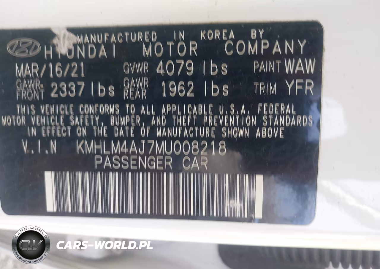 2021 Hyundai Elantra Hybrid Blue VIN:KMHLM4AJ7MU008218 - 9