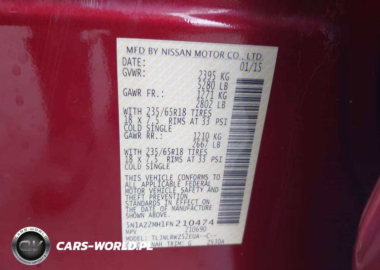2015 Nissan Murano Sl VIN:5N1AZ2MH1FN210474 - 9