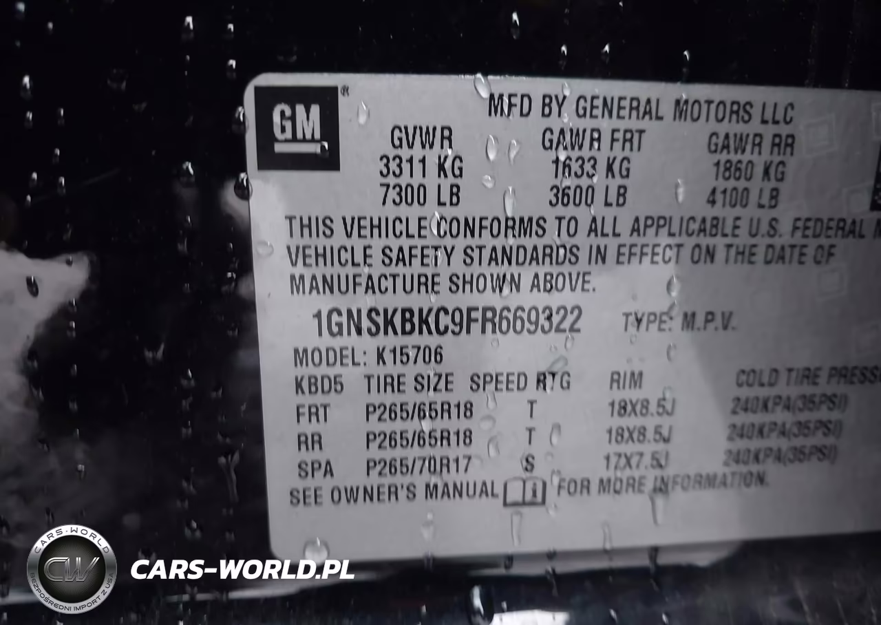 2015 Chevrolet Tahoe Lt VIN:1GNSKBKC9FR669322 - 9