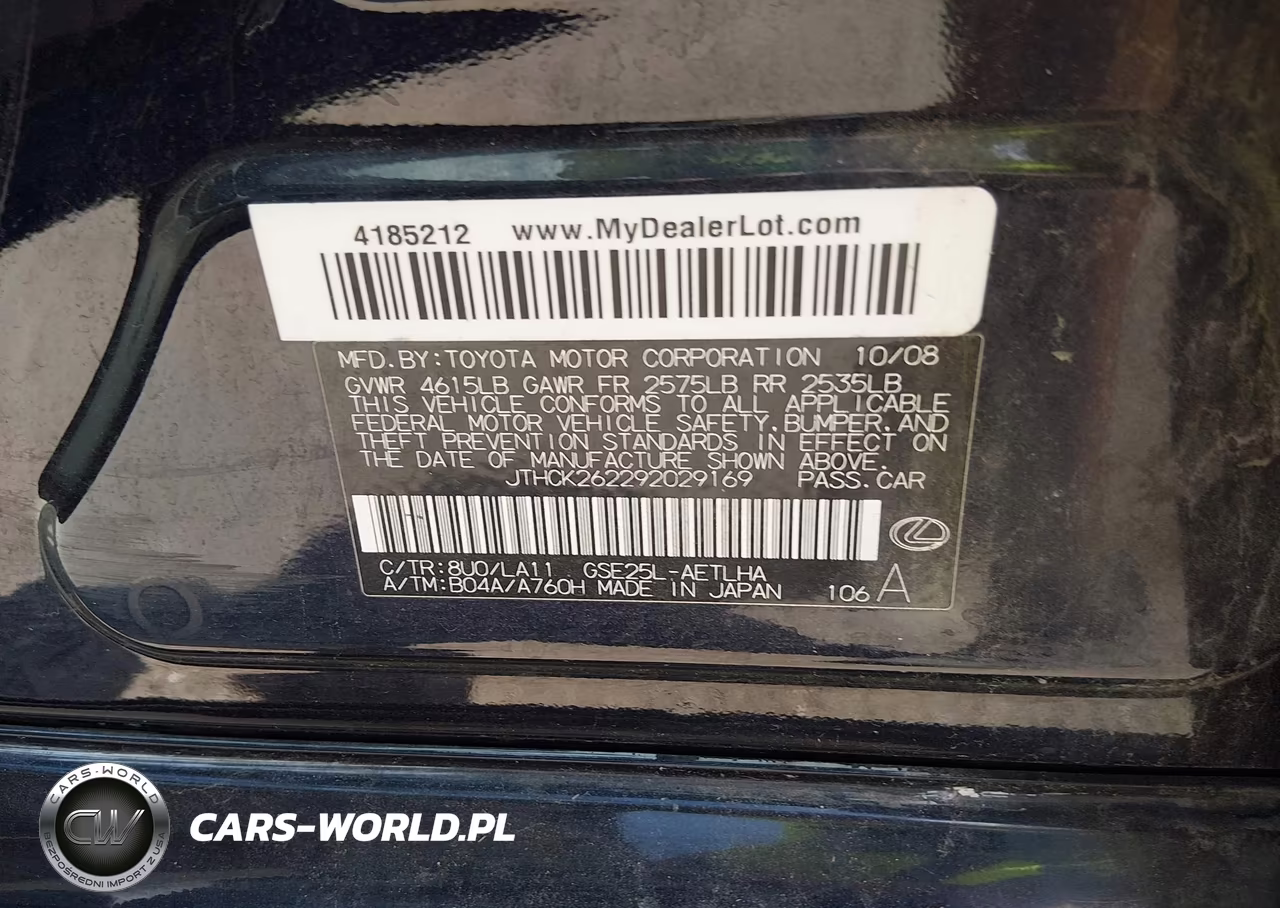 2009 Lexus Is 250 VIN:JTHCK262292029169 - 9