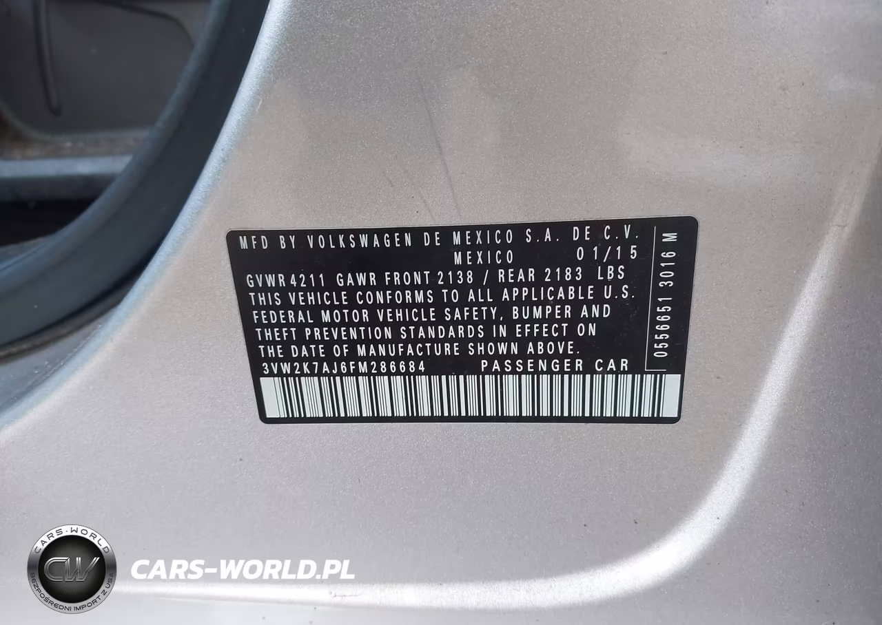 2015 Volkswagen Jetta 2.0L S VIN:3VW2K7AJ6FM286684 - 9