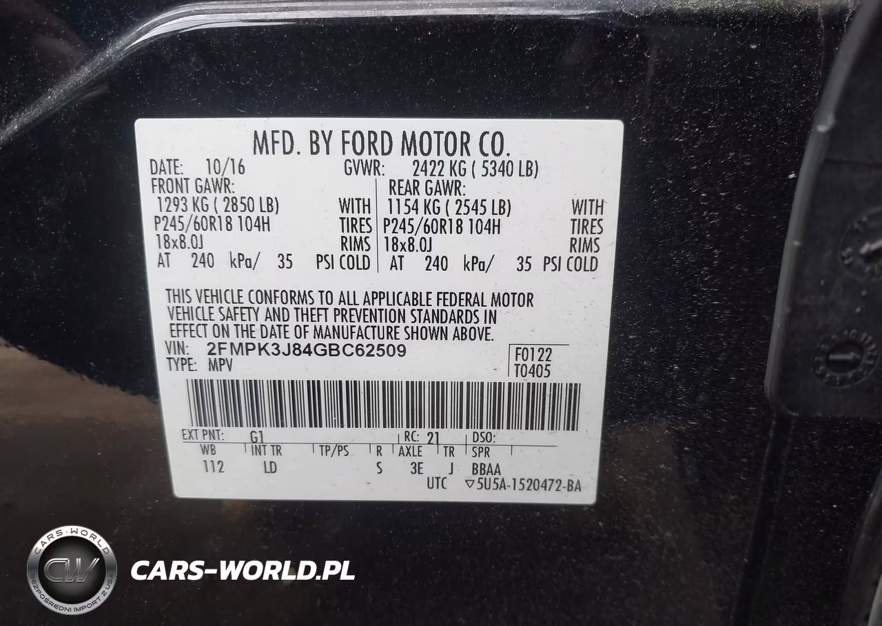 2016 Ford Edge Sel VIN:2FMPK3J84GBC62509 - 9