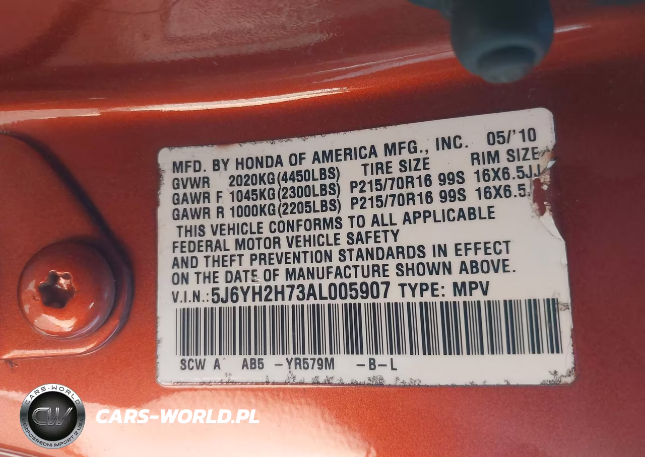 2010 Honda Element Ex VIN:5J6YH2H73AL005907 - 9