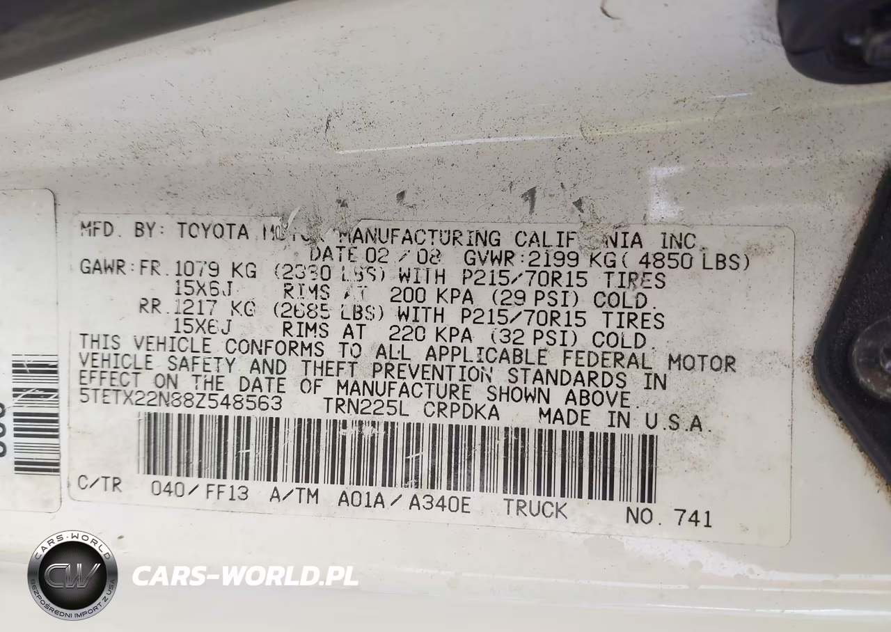 2008 Toyota Tacoma VIN:5TETX22N88Z548563 - 9