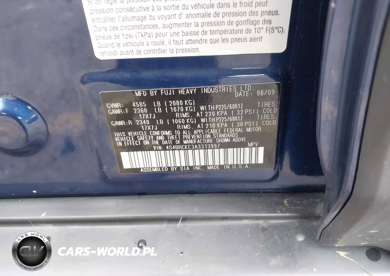 2010 Subaru Outback 2.5I Limited VIN:4S4BRCKC3A3313997 - 9