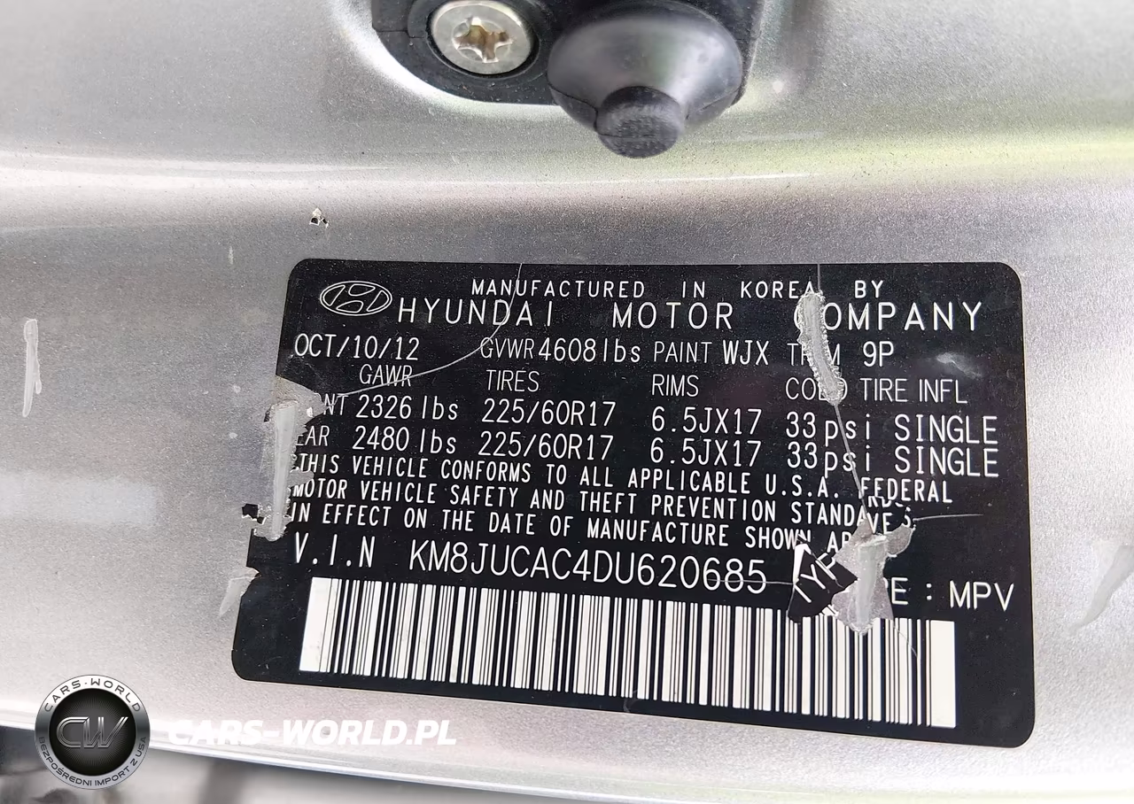 2013 Hyundai Tucson Gls VIN:KM8JUCAC4DU620685 - 9