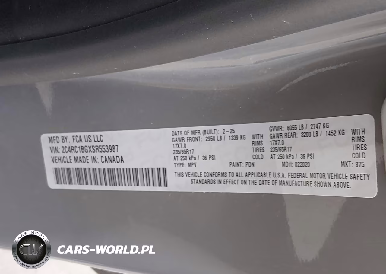 2025 Chrysler Pacifica Select VIN:2C4RC1BGXSR553987 - 9