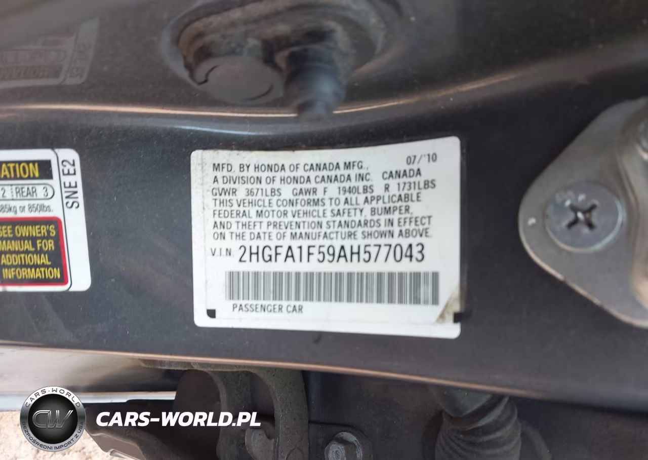 2010 Honda Civic Lx VIN:2HGFA1F59AH577043 - 9
