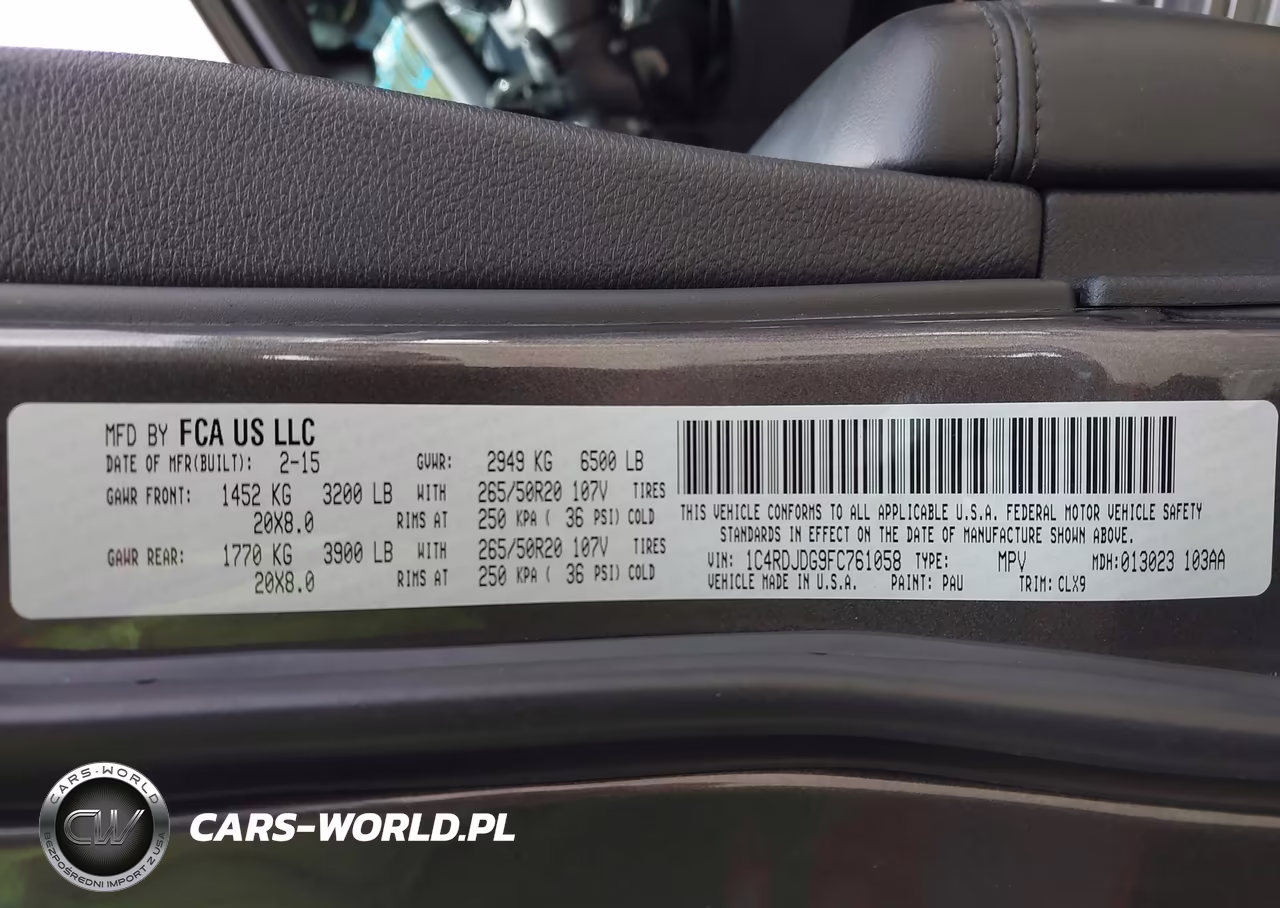 2015 Dodge Durango Limited VIN:1C4RDJDG9FC761058 - 9