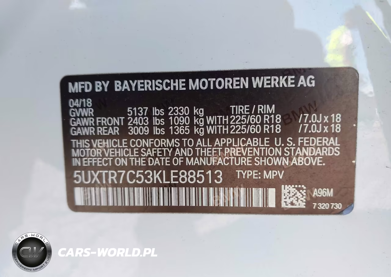 2019 BMW X3 Sdrive30I VIN:5UXTR7C53KLE88513 - 9