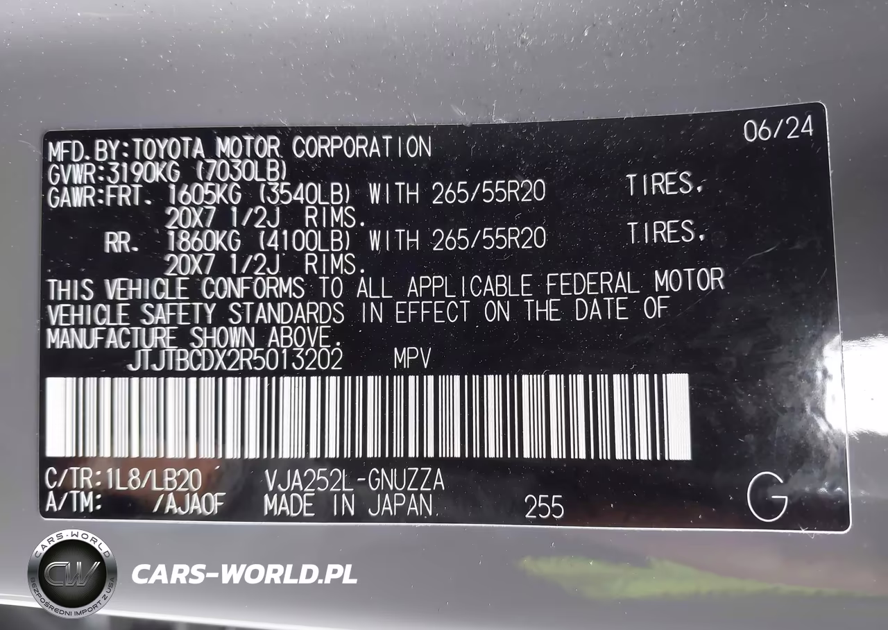 2024 Lexus Gx 550 Premium+ VIN:JTJTBCDX2R5013202 - 9