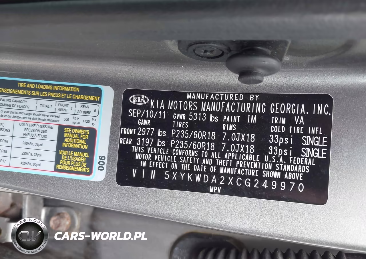 2012 Kia Sorento Sx V6 VIN:5XYKWDA2XCG249970 - 9