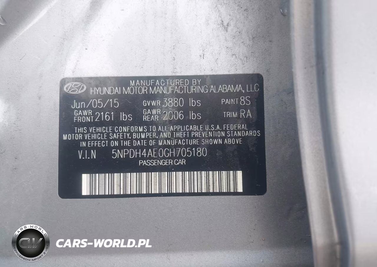 2016 Hyundai Elantra Se VIN:5NPDH4AE0GH705180 - 9