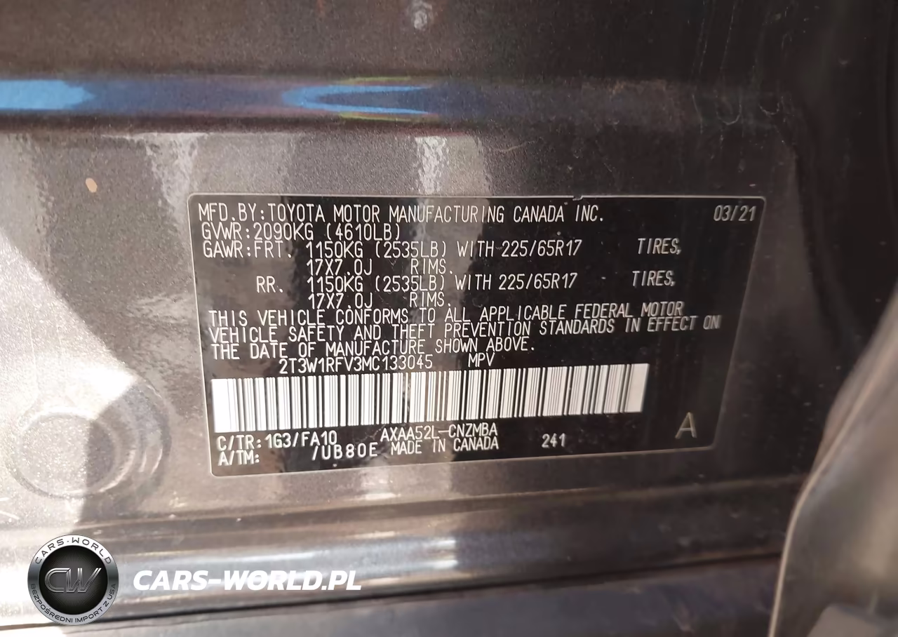 2021 Toyota Rav4 Xle VIN:2T3W1RFV3MC133045 - 9