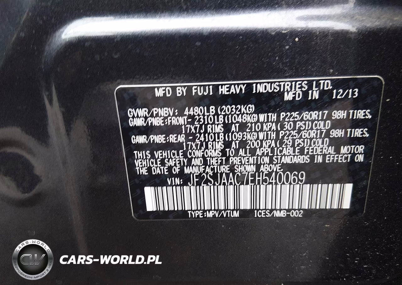 2014 Subaru Forester 2.5I VIN:JF2SJAAC7EH540069 - 9