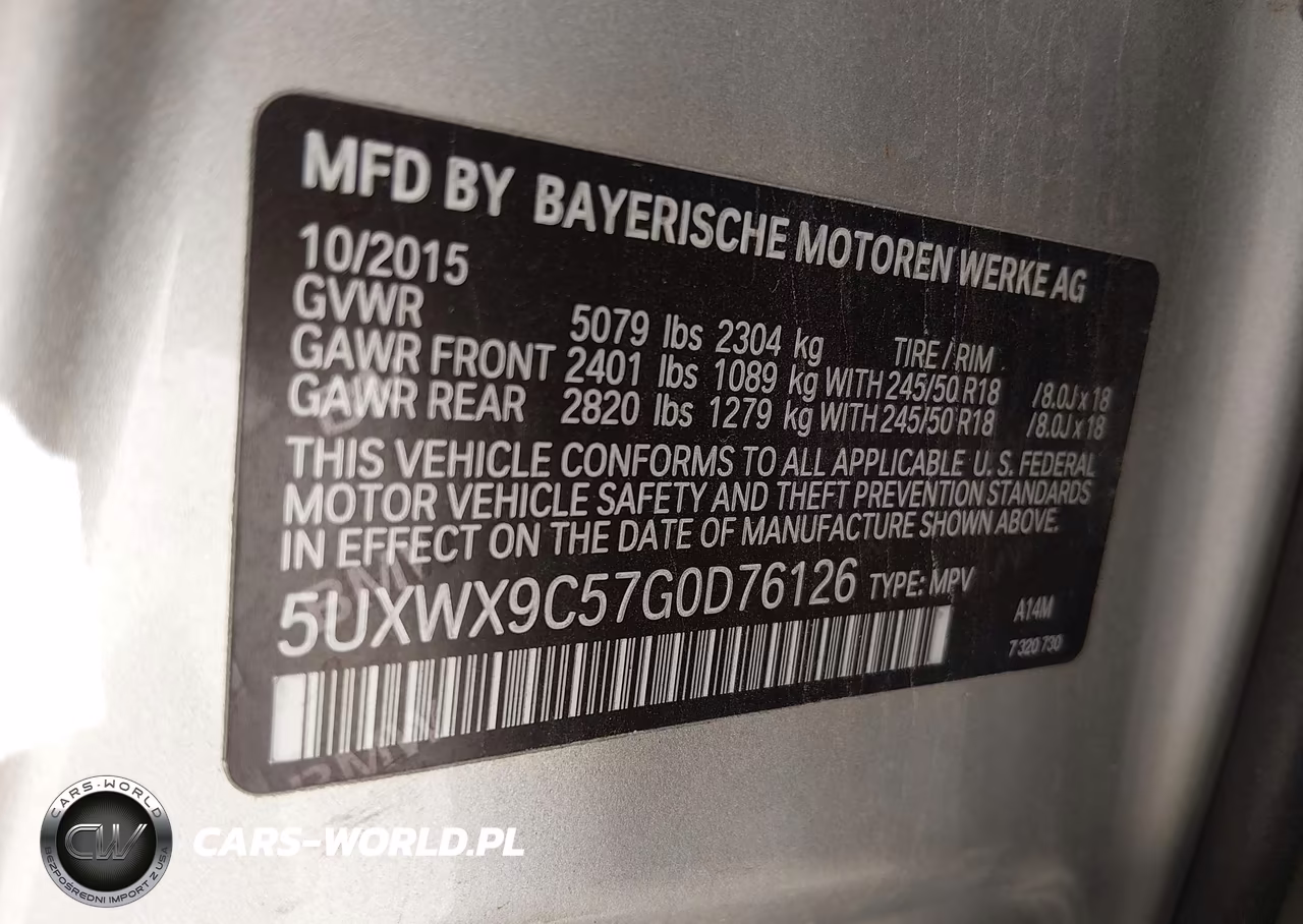 2016 BMW X3 xDrive28I VIN:5UXWX9C57G0D76126 - 9
