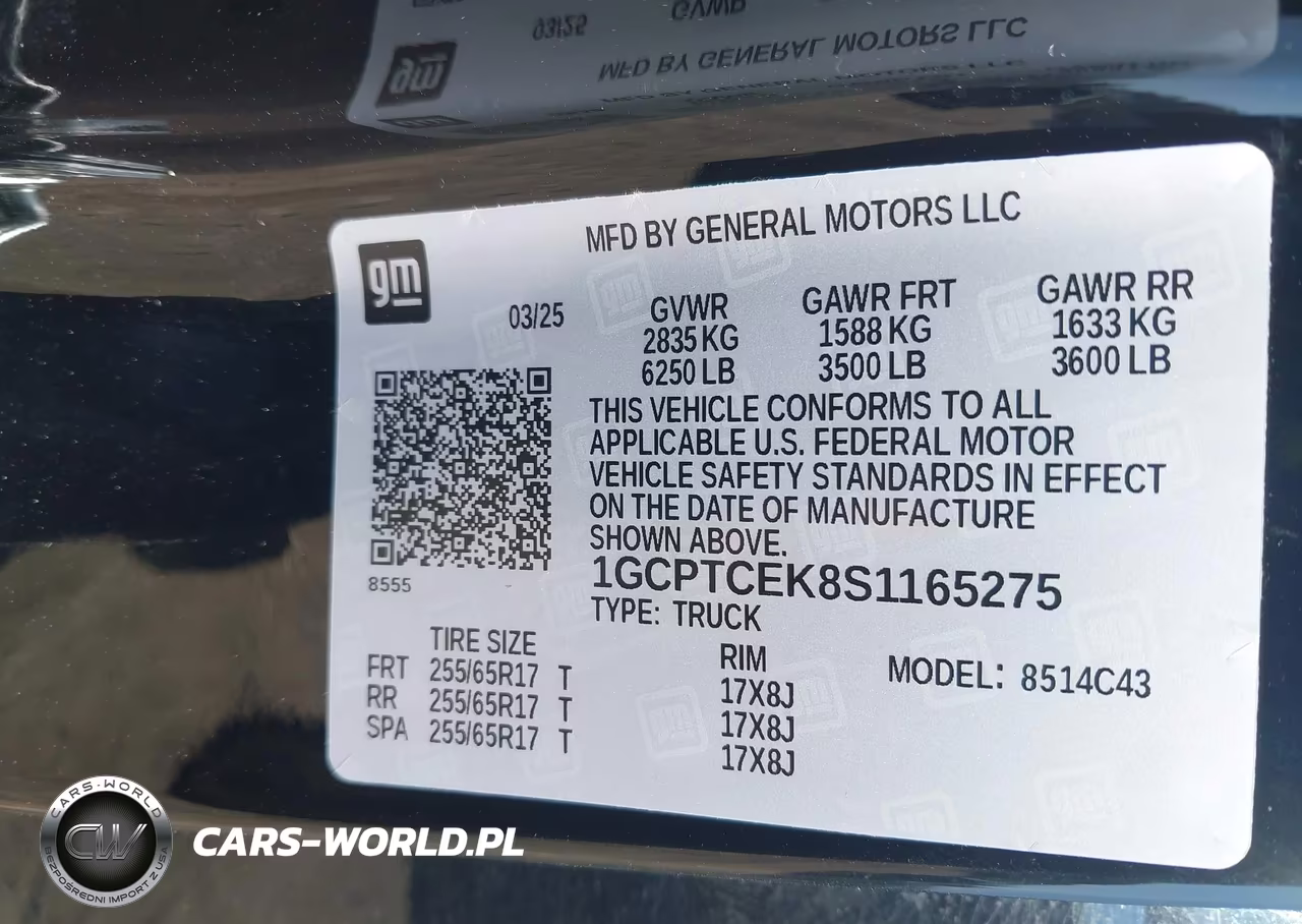 2025 Chevrolet Colorado 4Wd Lt VIN:1GCPTCEK8S1165275 - 9