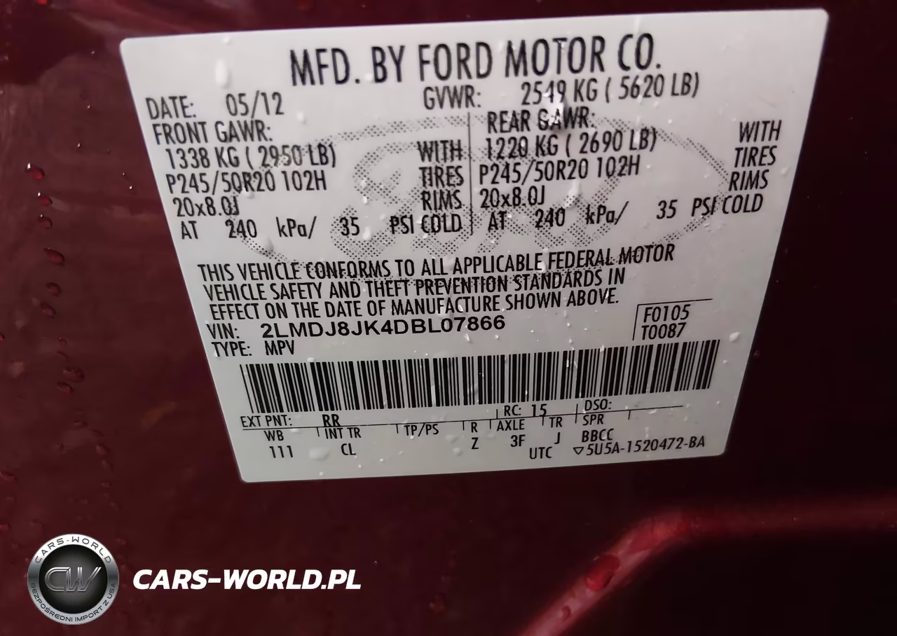 2013 Lincoln Mkx VIN:2LMDJ8JK4DBL07866 - 9