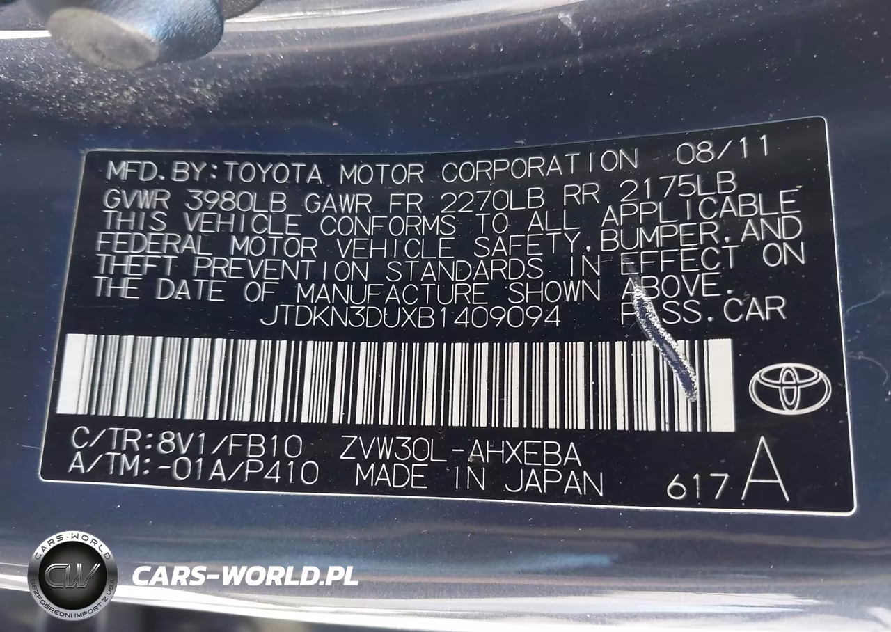 2011 Toyota Prius Three VIN:JTDKN3DUXB1409094 - 9