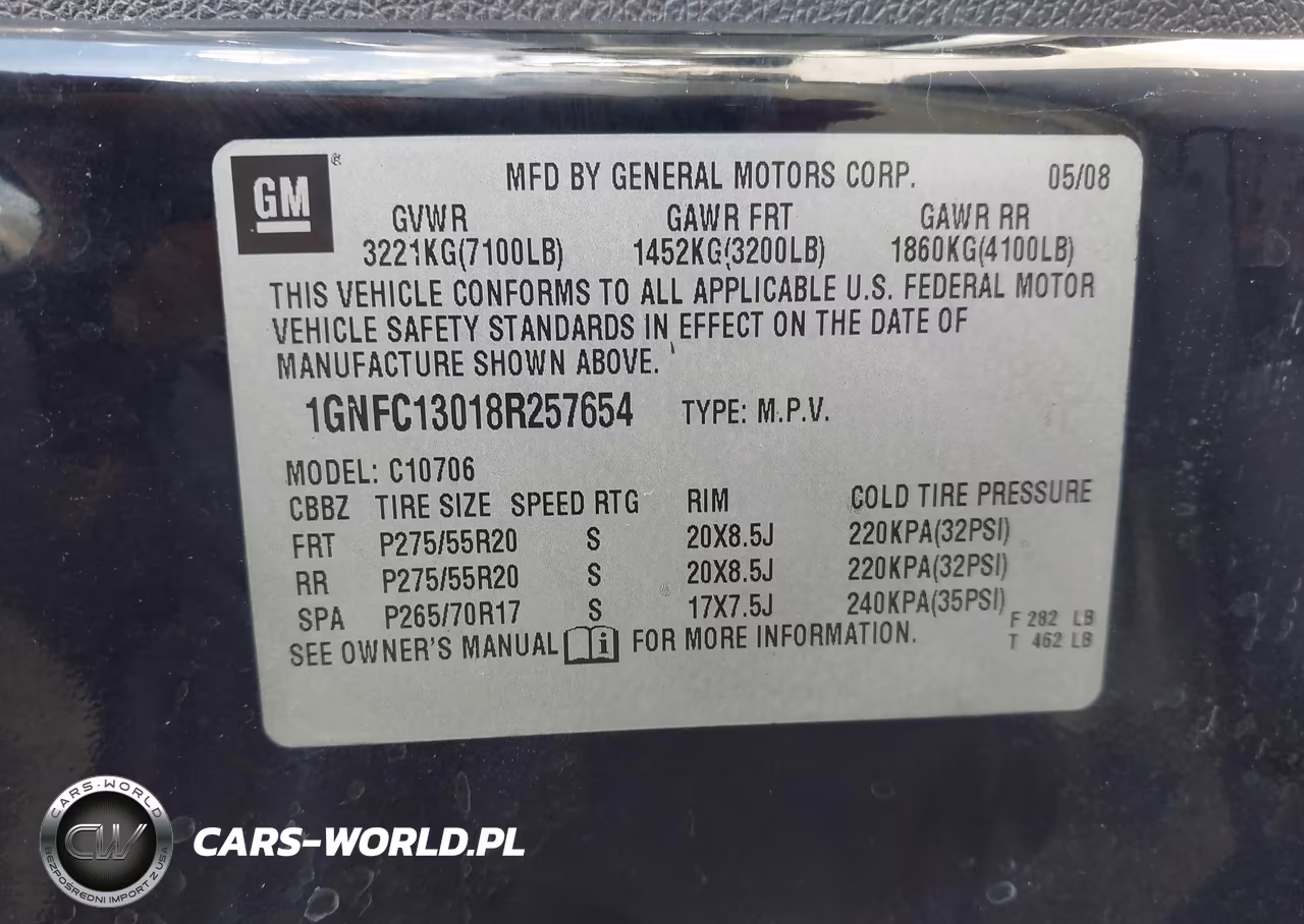 2008 Chevrolet Tahoe Ltz VIN:1GNFC13018R257654 - 9