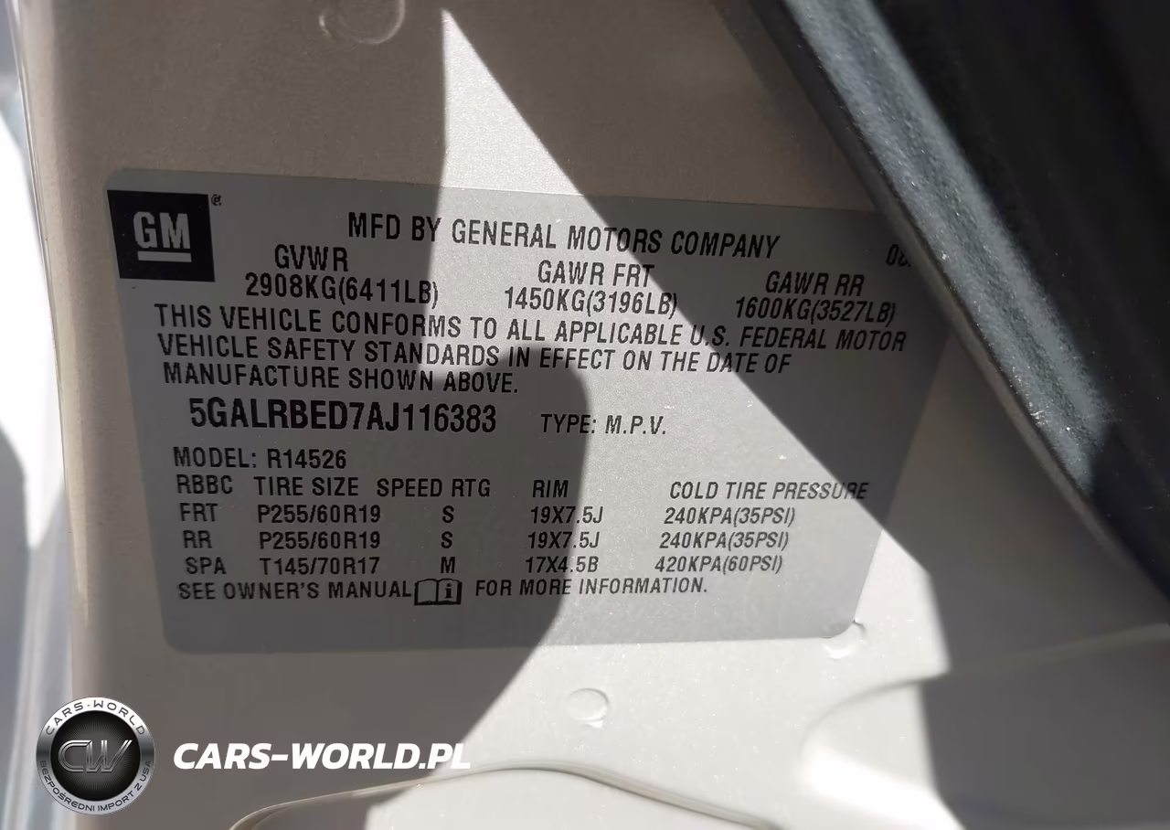 2010 Buick Enclave 1Xl VIN:5GALRBED7AJ116383 - 9